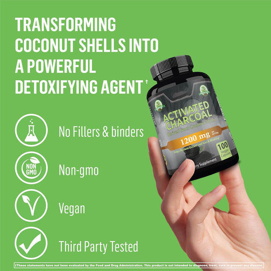 Detox Coconut Charcoal Capsules | Natural Digestive Supplement