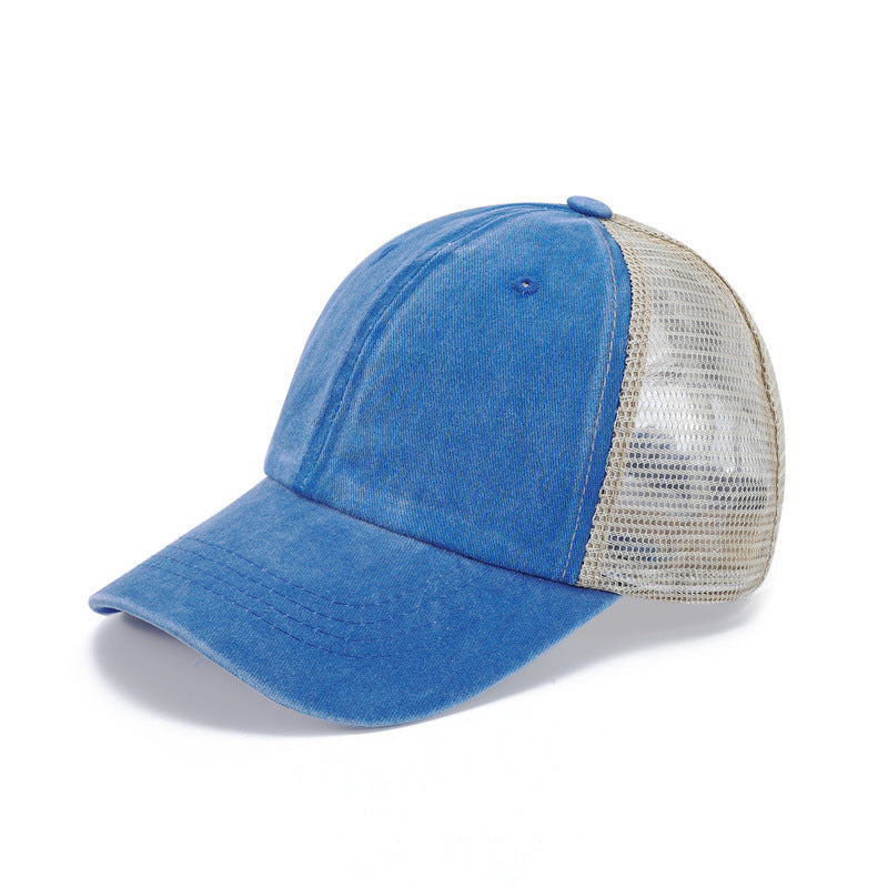Washed Cotton Baseball Cap with Mesh Panels | Stylish & Breathable