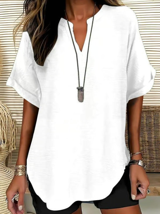 Loose Solid Color Women's Casual Shirt | Chic Summer Relaxation