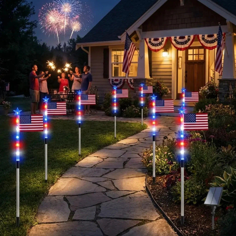 Solar Powered Patriotic Flag Light | Eco-Friendly Outdoor Decor