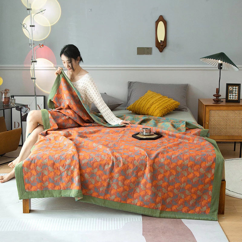 Jacquard Gauze Bed Cover Blanket | Elegant Lightweight Comfort