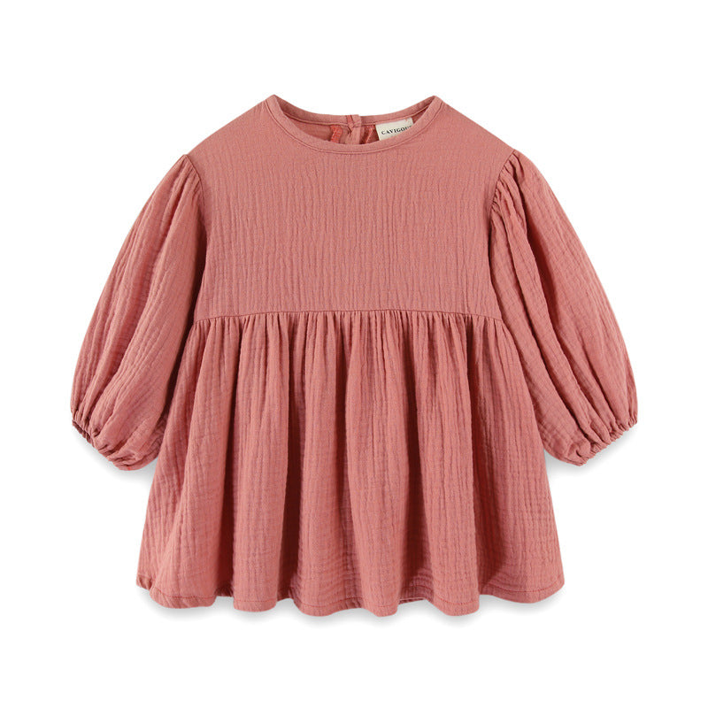 Girls Linen Cotton Princess Dress | Elegant & Comfortable Dress