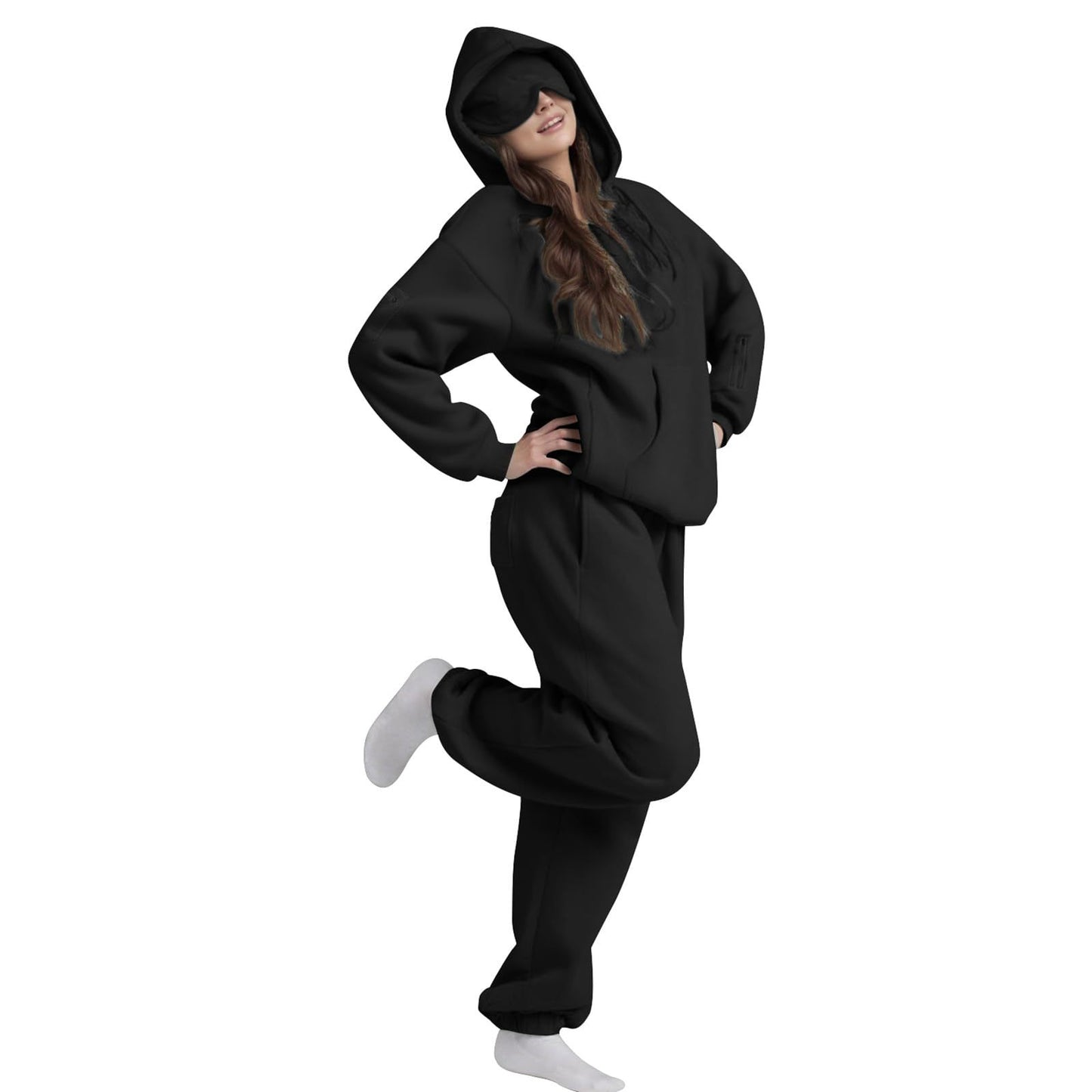 Cozy Women's Hoodie with Built-in Eye Mask | Stylish Comfort