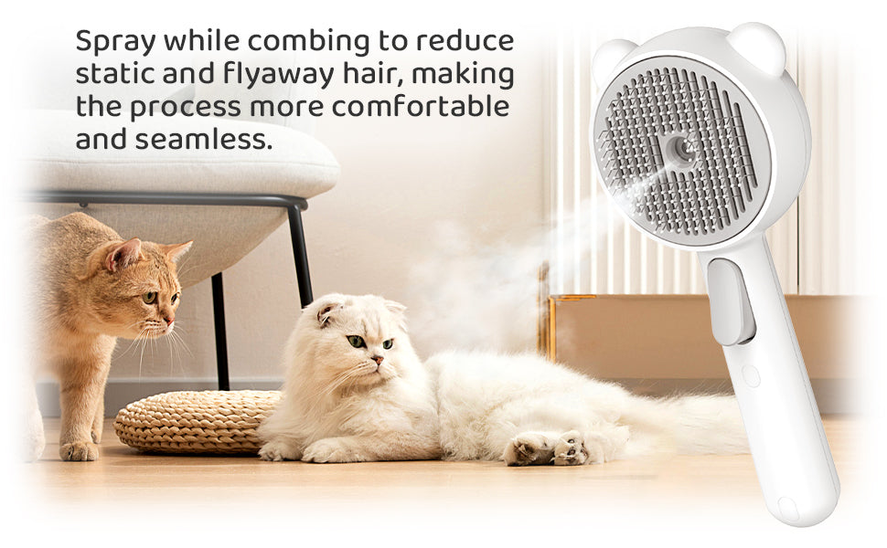 Pet Hair Comb With Spray Function | Grooming Tool for Cats