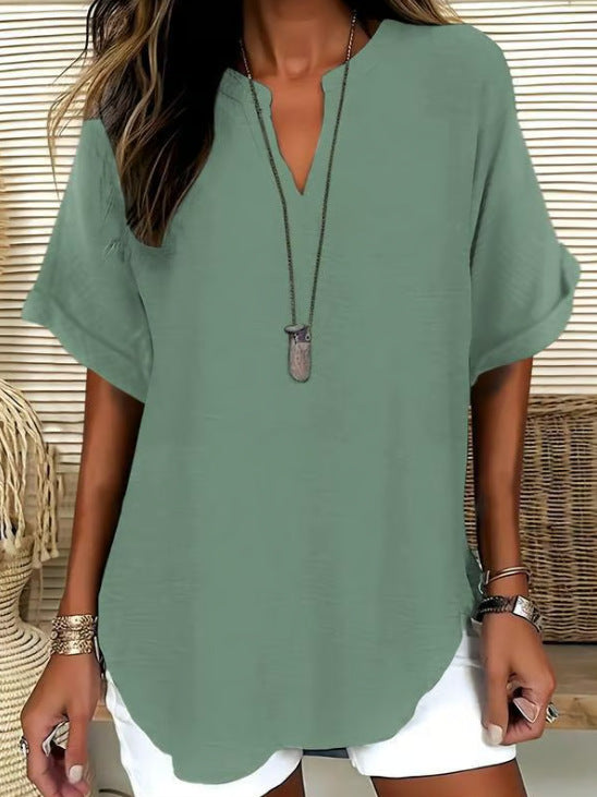 Loose Solid Color Women's Casual Shirt | Chic Summer Relaxation