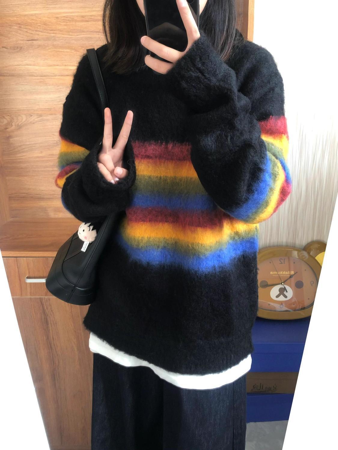 Vibrant Rainbow Sweater | Retro Fashion with Classic Comfort