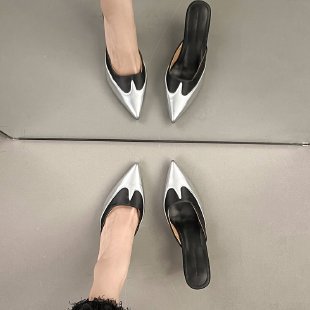 Vintage Stiletto Heel Slippers | Elegant Retro Comfort Footwear