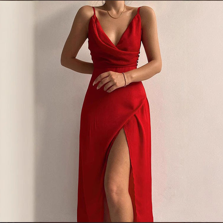 Stylish Sling V-neck Printed Dress for Every Occasion