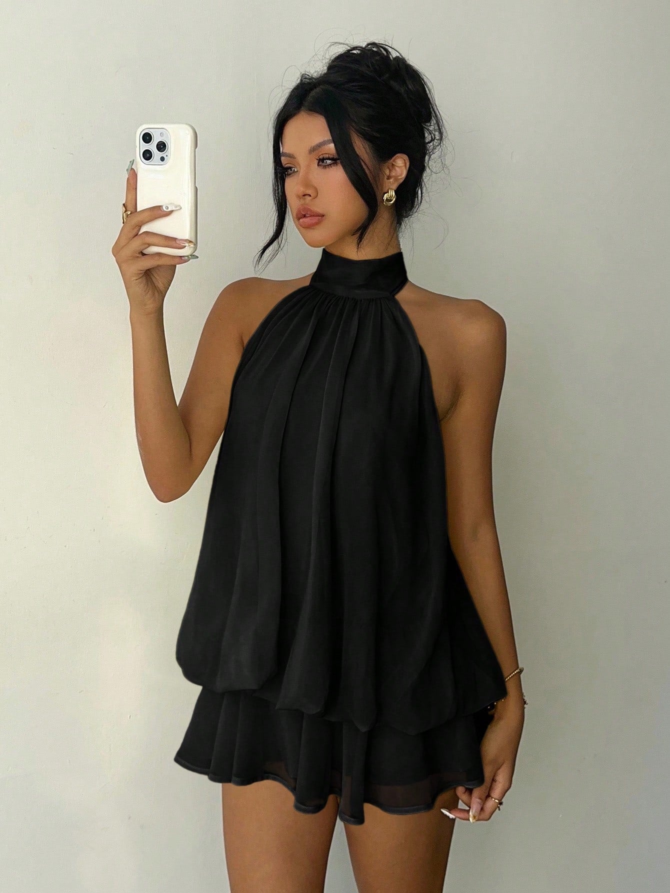 Stylish Short Skirt Dress | Sexy Backless Halter Neck Design