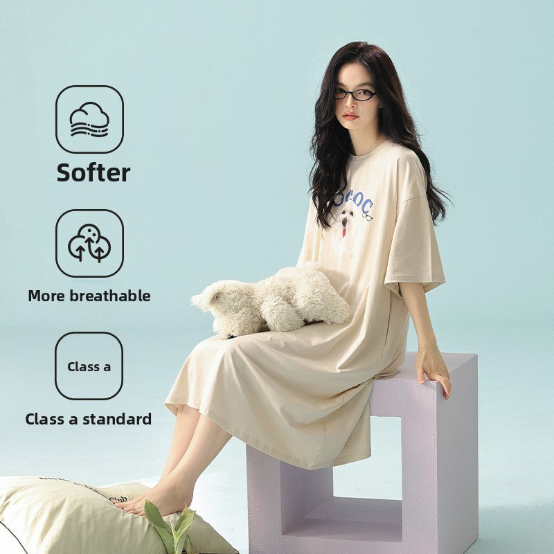 Modal Summer Nightgown | Comfortable Loose Home Dress