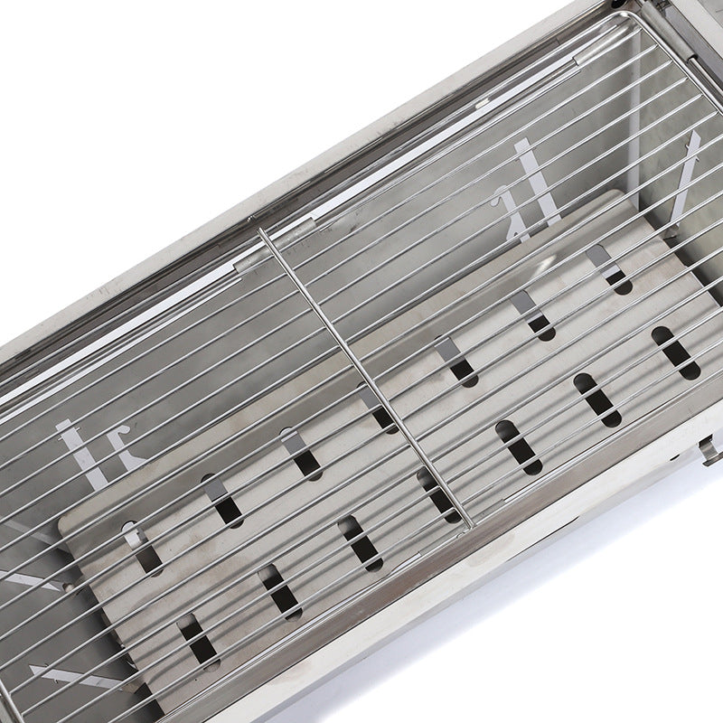 Stainless Steel Foldable Charcoal Barbecue Grill | Portable Grilling