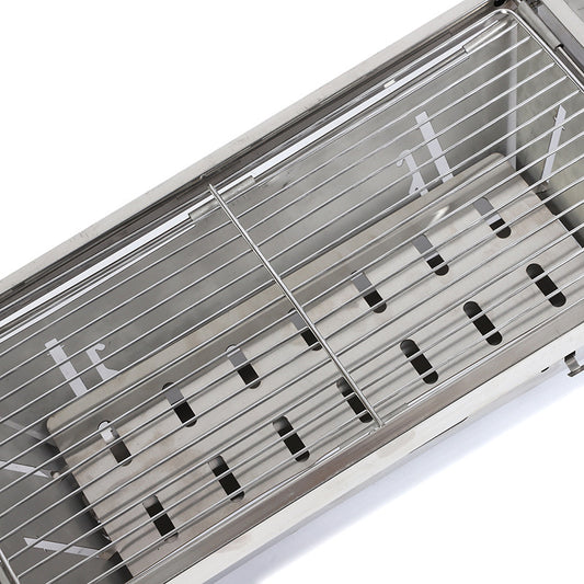 Stainless Steel Foldable Charcoal Barbecue Grill | Portable Grilling