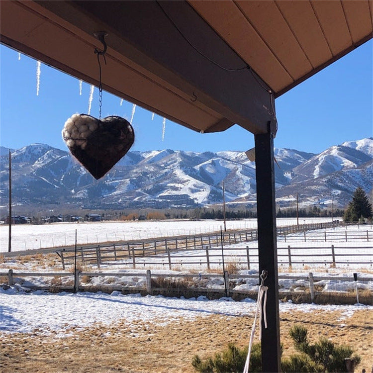 Bird Nesting Heart Outdoor Yard Art | Charming Garden Decor
