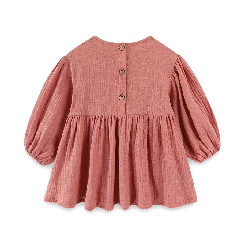 Girls Linen Cotton Princess Dress | Elegant & Comfortable Dress