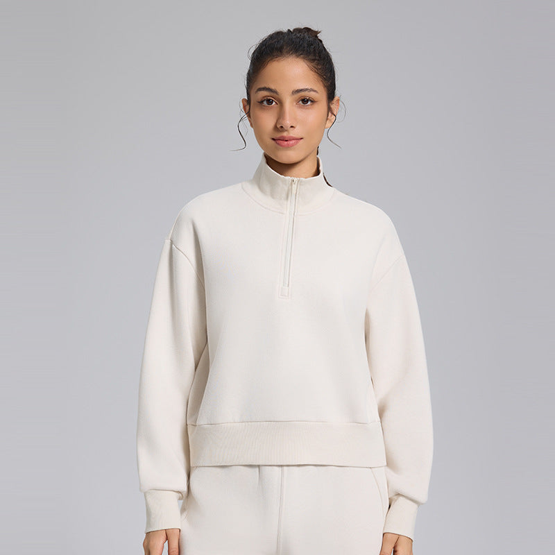 Women's Fleece-Lined Half-Zip Sweatshirt | Cozy & Versatile Style