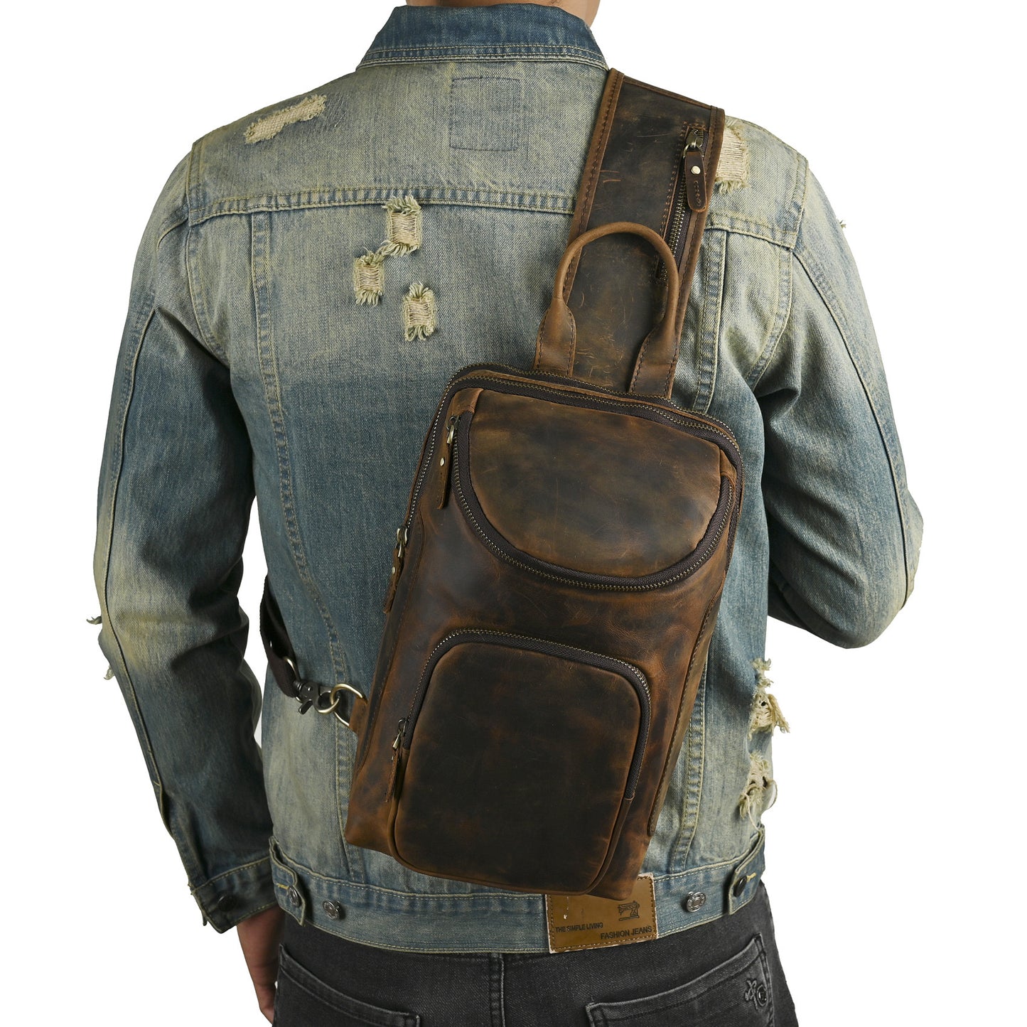 Retro Genuine Leather Chest Crossbody Bag | Stylish & Durable