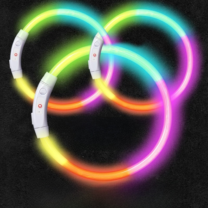 Glowing Dog Collar | Rechargeable LED Safety Neck Accessory