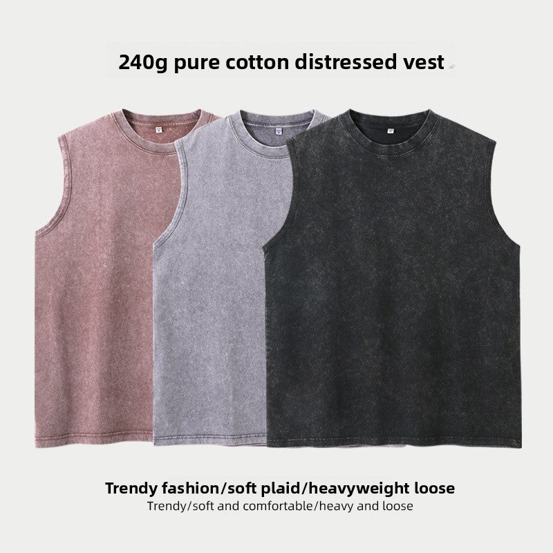 Men's Cotton Vintage Vest | Loose Fit Casual Wear