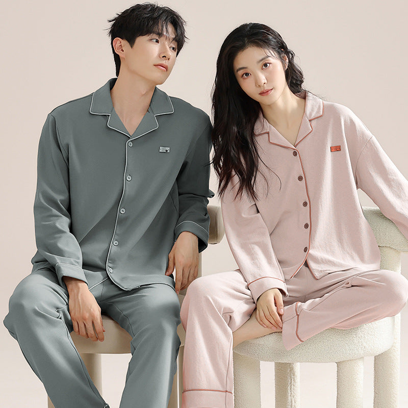 Cotton Couple Pajamas Set | Long Sleeve Cozy Home Wear