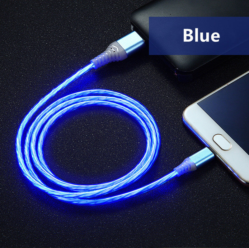 Rotating Multi-Head USB Fast Charging Cable with LED Light
