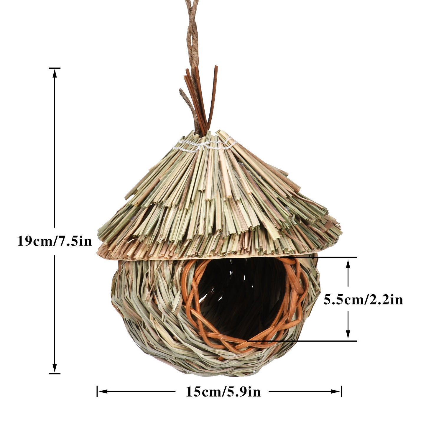 Eco-friendly Straw Bird's Nest | Stylish Hanging Birdhouse