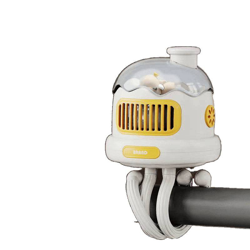 Bladeless Clip-On Stroller Fan with Mosquito Repellent | Safety and Comfort