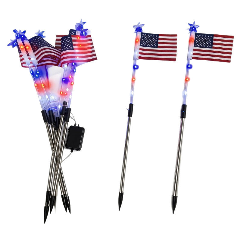 Solar Powered Patriotic Flag Light | Eco-Friendly Outdoor Decor