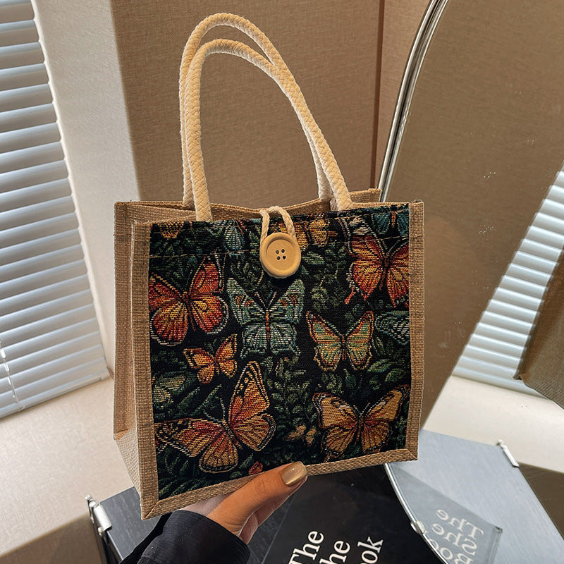 Stylish Linen Lunch Bag Handbag | Perfect for Everyday Use