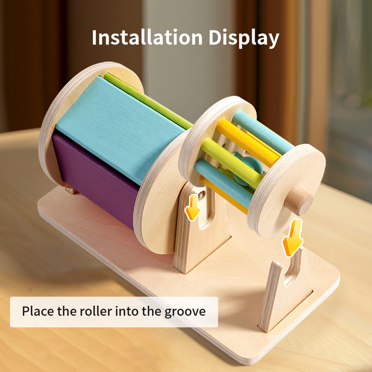 Montessori Wooden Textile Drum Toy | Fun & Educational Play