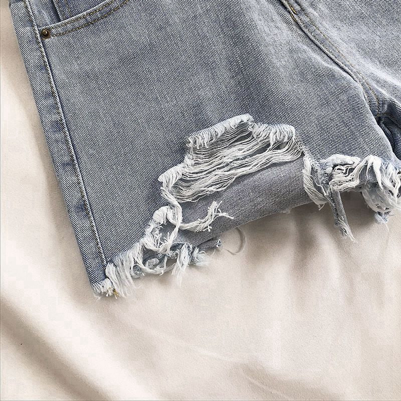 High Waisted Ripped Denim Shorts | Trendy Wide Leg Style