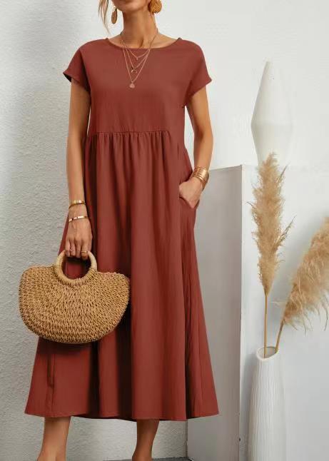 Sleeveless Cotton Linen Pocket Dress | Comfortable Versatile Style