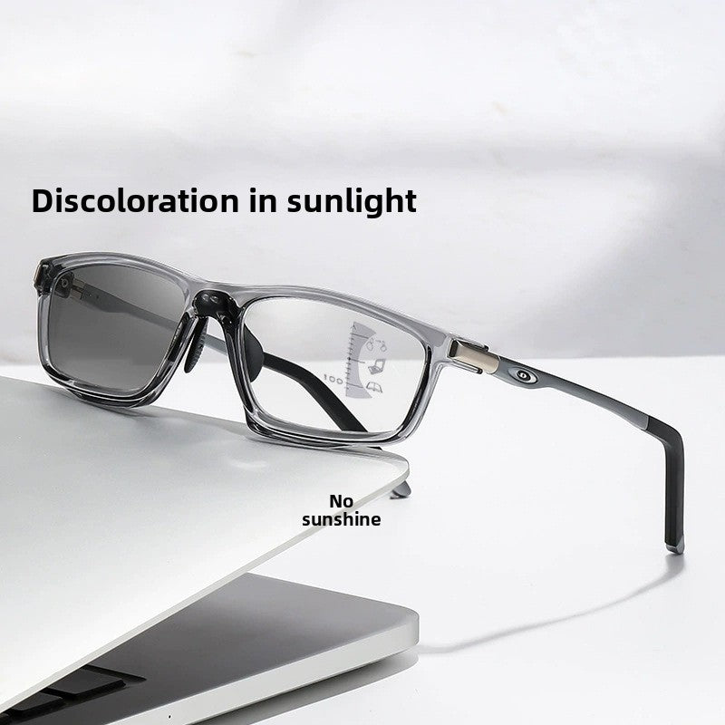 Multifocal Photochromic Reading Glasses with Spring Hinges