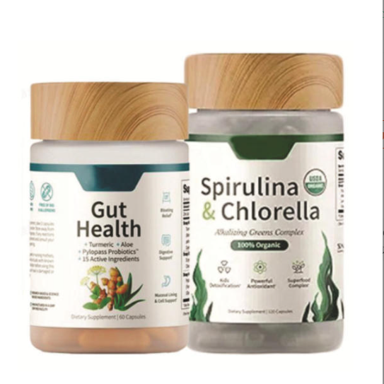 Spirulina Chlorella Chlorophyll Capsules | Natural Wellness Boost
