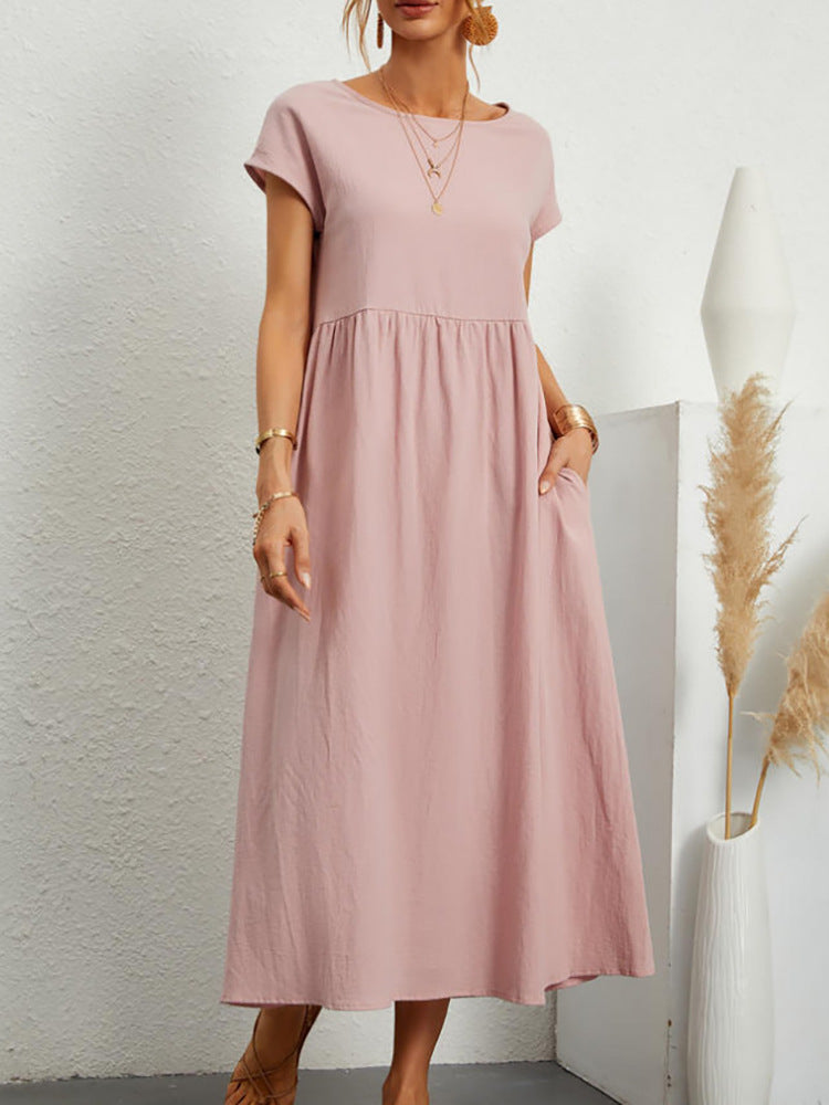 Sleeveless Cotton Linen Pocket Dress | Comfortable Versatile Style