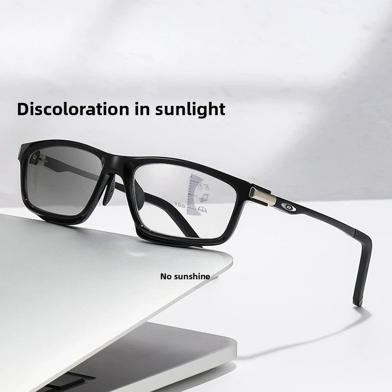 Multifocal Photochromic Reading Glasses with Spring Hinges
