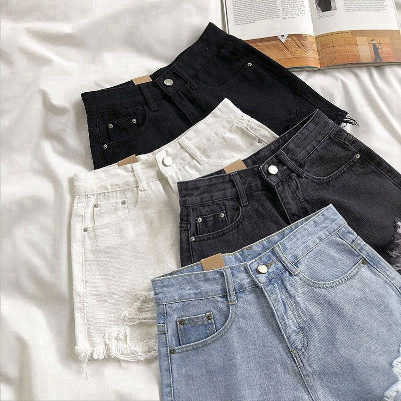 High Waisted Ripped Denim Shorts | Trendy Wide Leg Style