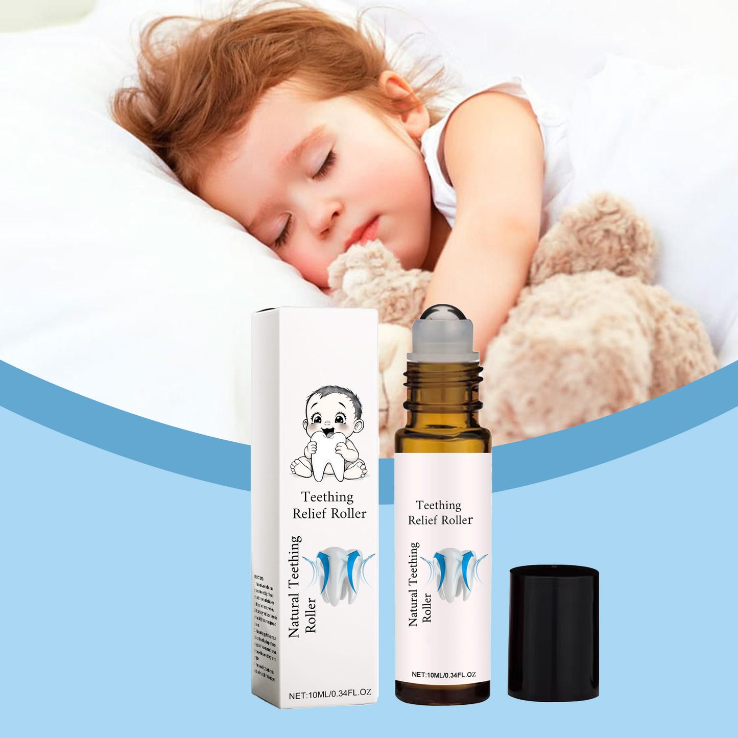 Children's Teething Massage Roller with Soothing Oil | Instant Relief