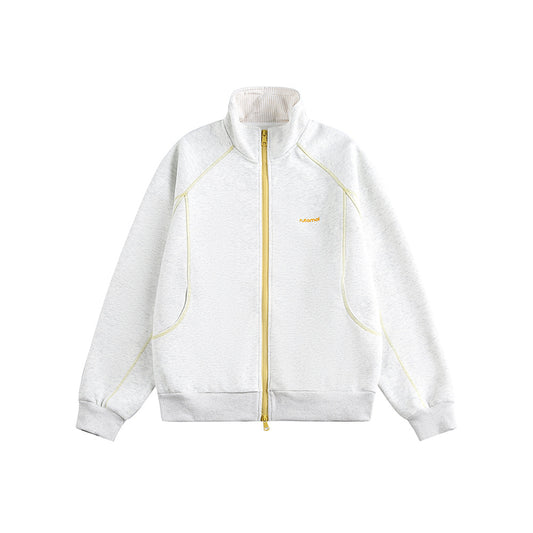 Vintage Deconstructed Stand Collar Sweatshirt | Timeless Design