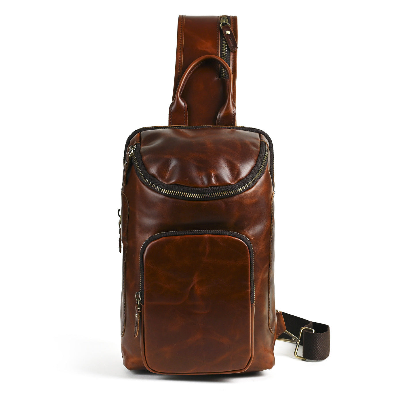 Retro Genuine Leather Chest Crossbody Bag | Stylish & Durable