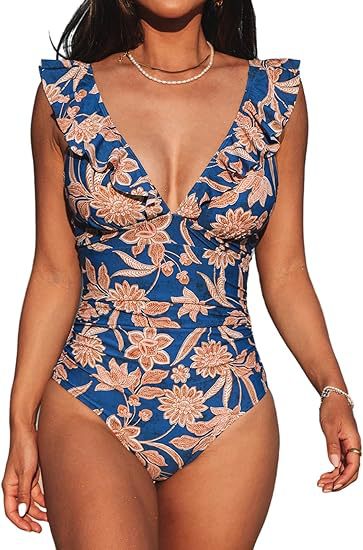 Stylish Women's One-Piece Swimsuit with Ruffles | Elegant & Comfortable