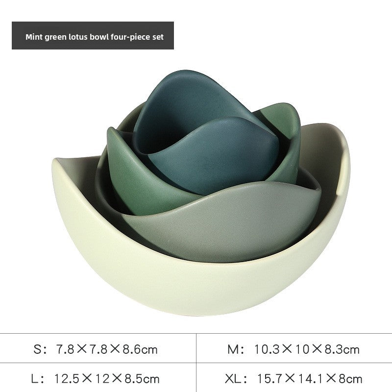 Lotus Ceramic Bowl | Elegant Japanese Style Decor & Serveware