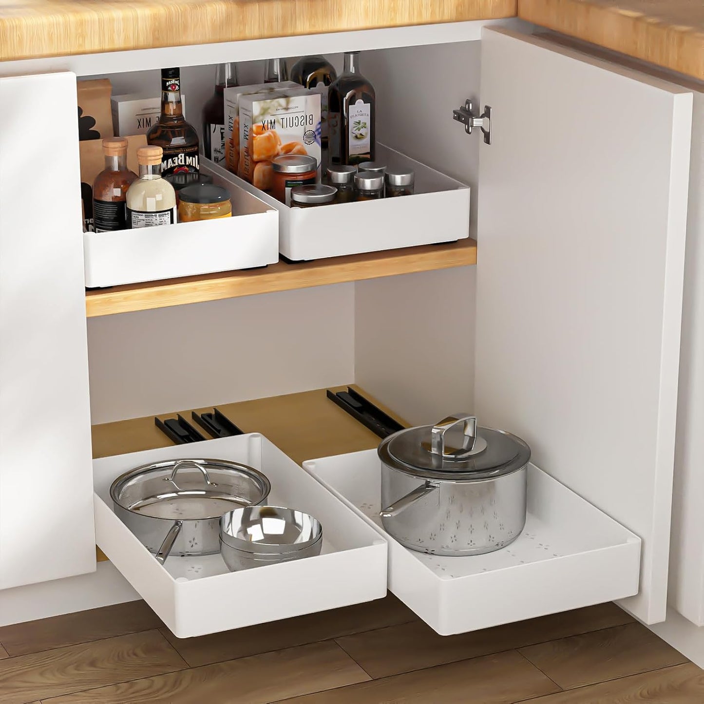 Pull-Out Kitchen Organizer Rack | Smart Storage Solution