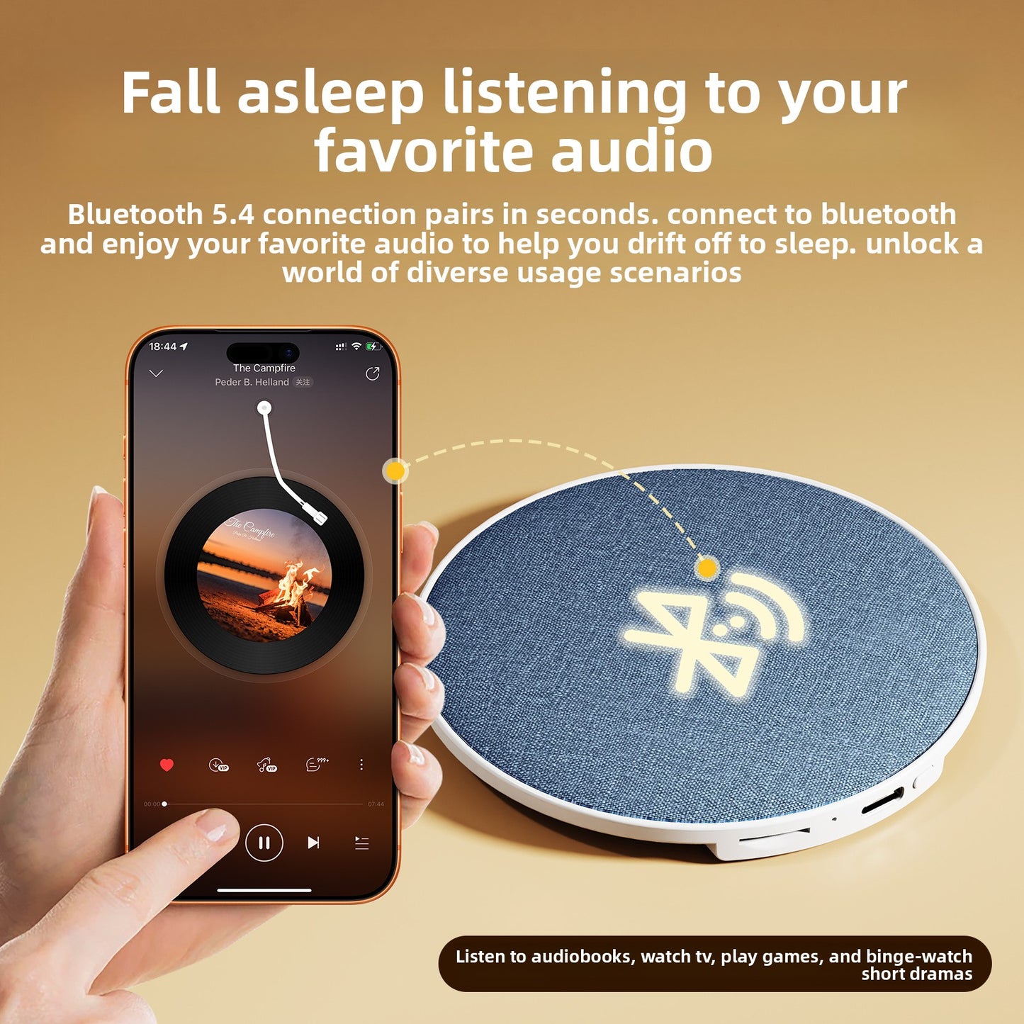 Ultra-Thin Bluetooth Sleep Sound Machine | White Noise Relaxation