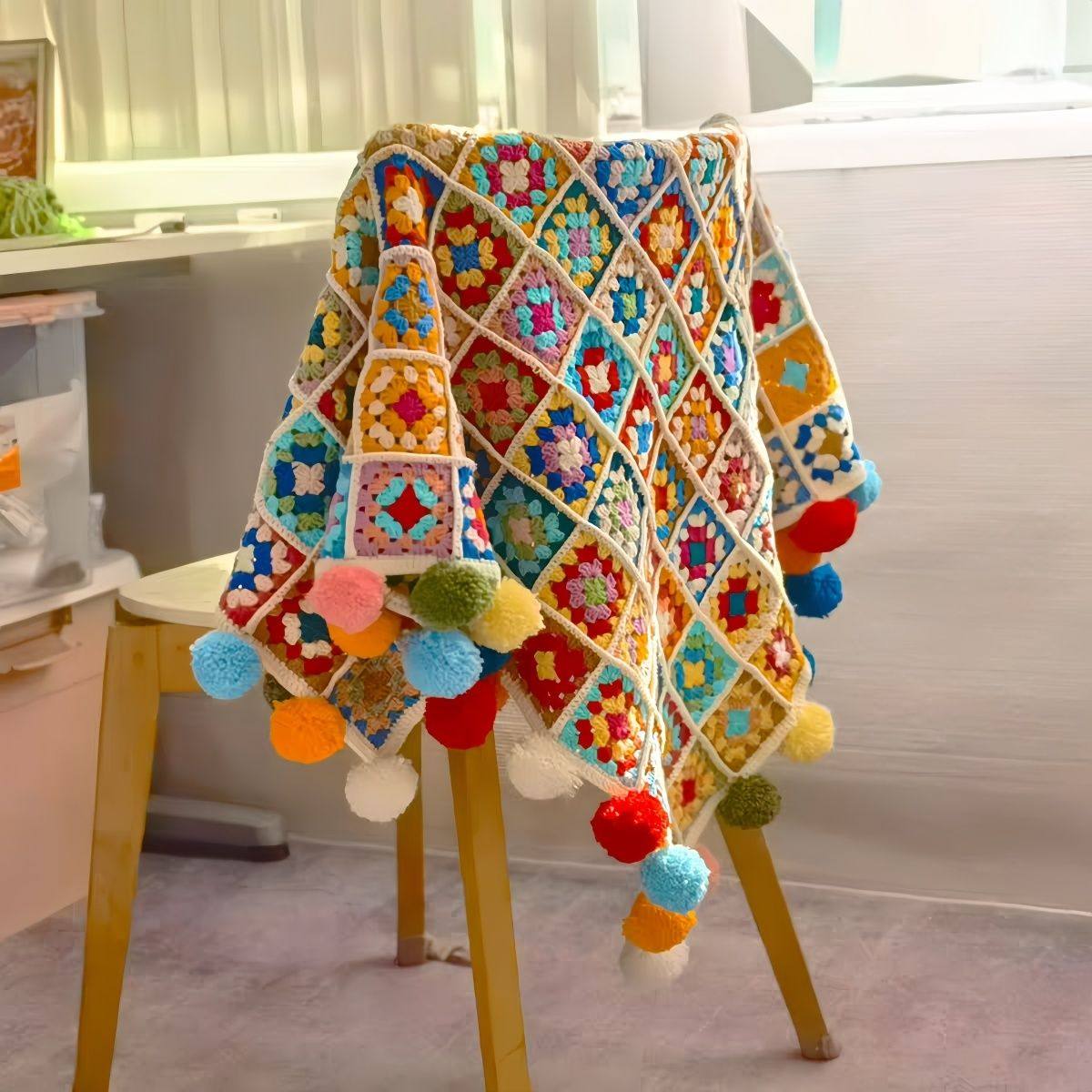 DIY Crochet Blanket Kit with Yarn and Tools