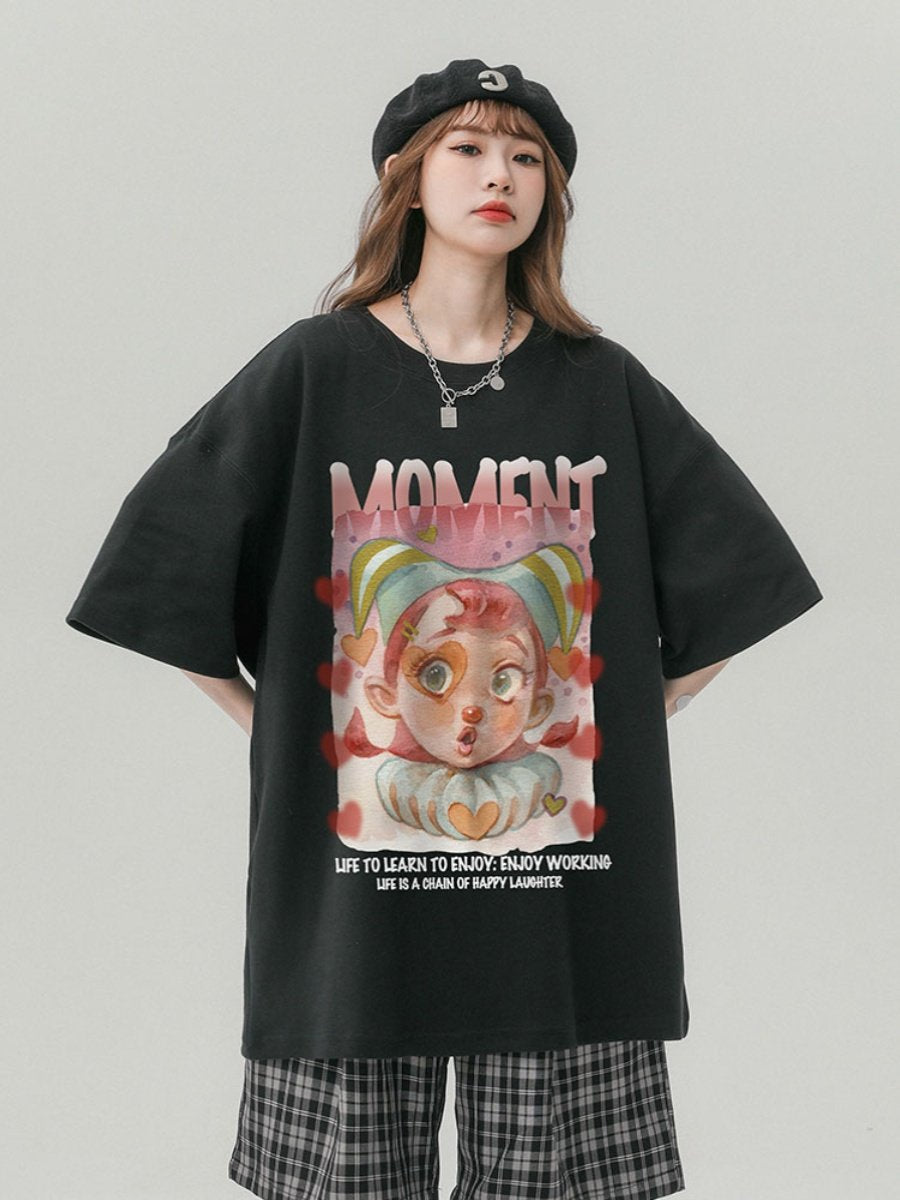 Retro Print Pure Cotton T-Shirt | Unisex Cool Casual Tee
