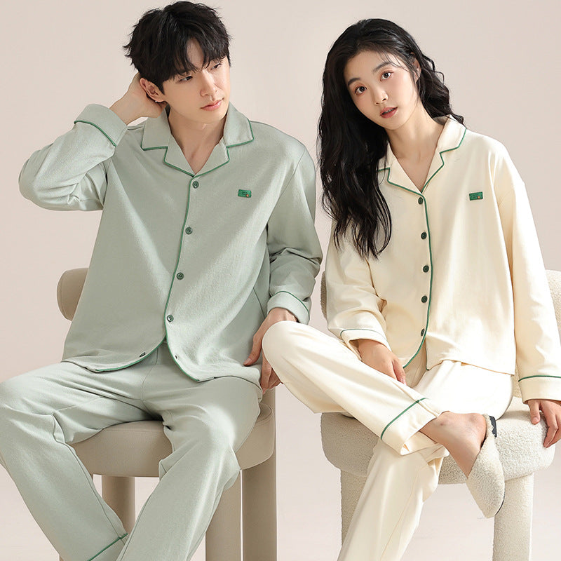 Cotton Couple Pajamas Set | Long Sleeve Cozy Home Wear