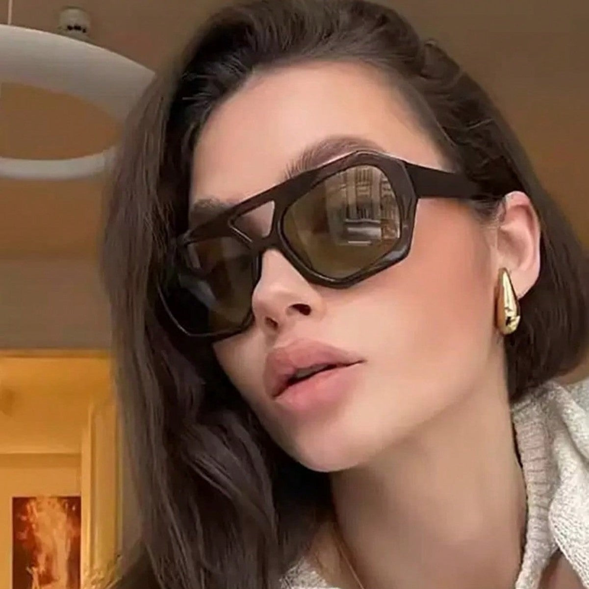 Retro Polygonal Sunglasses | Stylish Vintage Frames with UV Protection