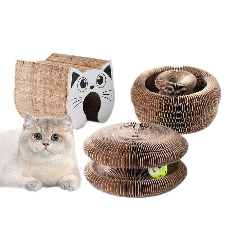 Retractable Cat Scratching Board Toy | Interactive & Space-Saving