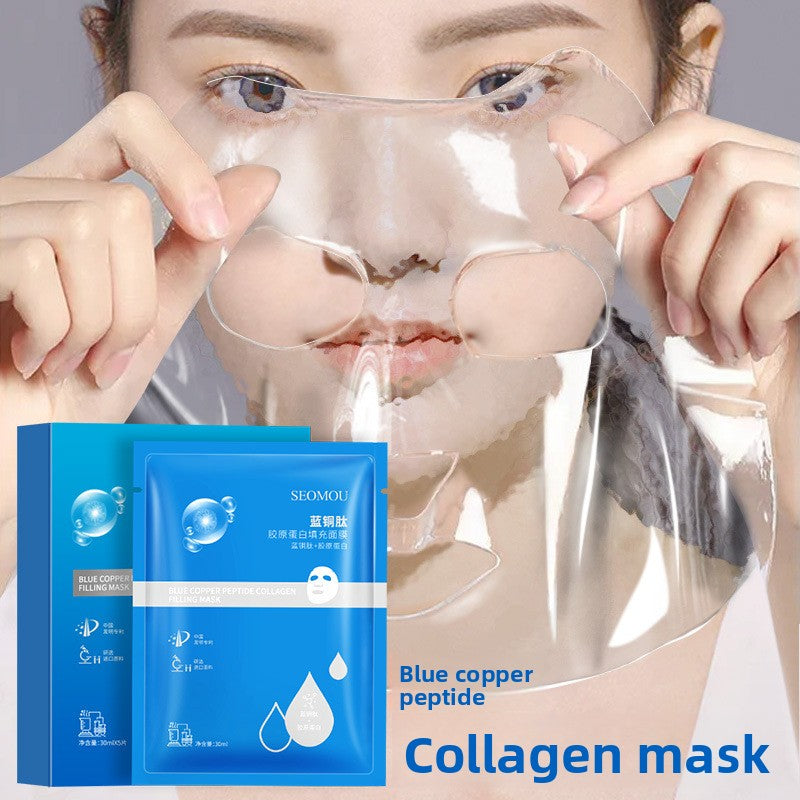 Hydrating Blue Copper Peptide Collagen Face Mask | Deep Moisturizing