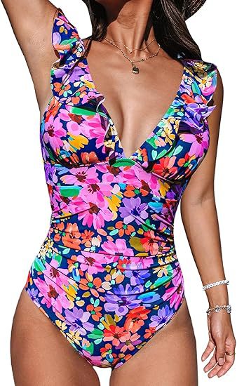 Stylish Women's One-Piece Swimsuit with Ruffles | Elegant & Comfortable